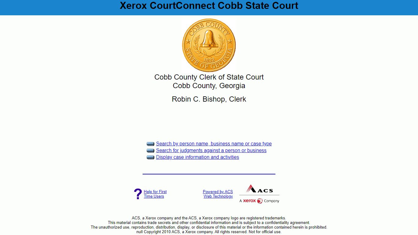 Xerox CourtConnect Cobb State Court